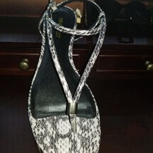 Nine West, Black and white Animal Print Sandals
